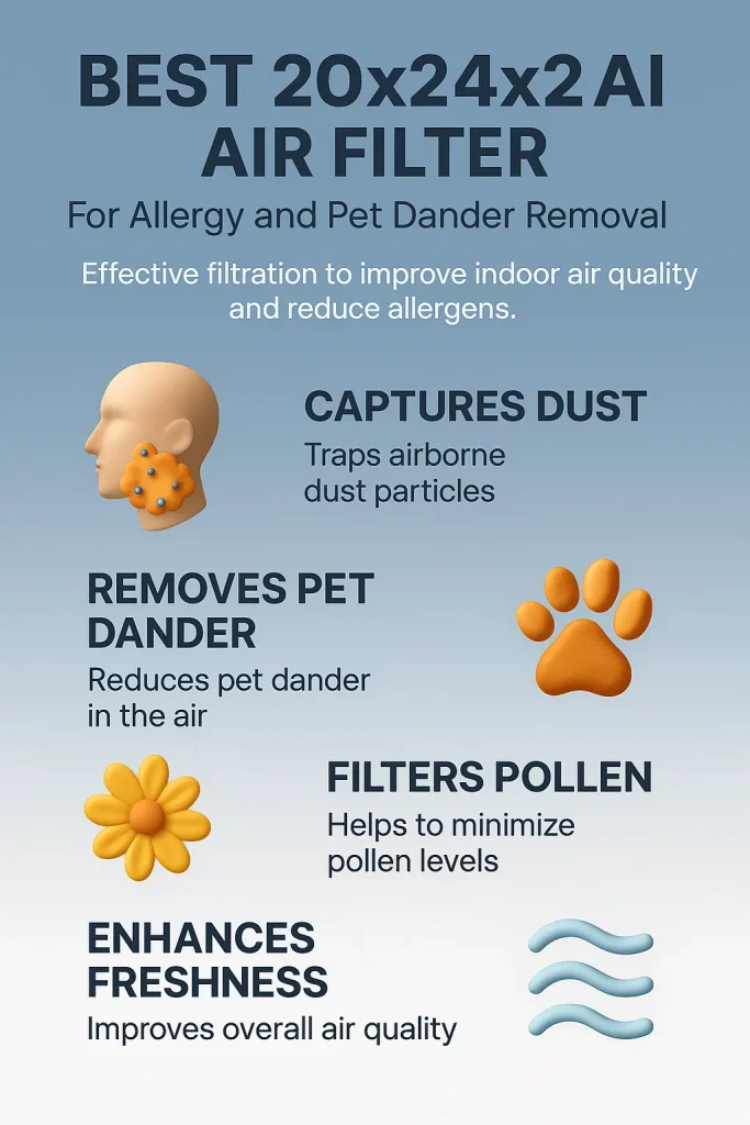 Breathe Easier With the Best 20x24x2 Air Filter for Allergy and Pet Dander Removal to Keep Your Home Fresh and Healthy 2 best 20x24x2 air filter for allergy and pet dander removal 1